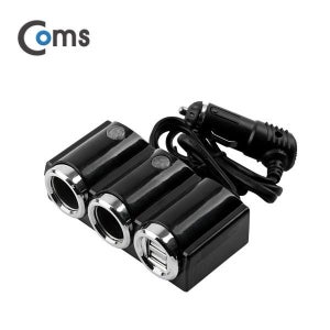 Coms 12V 차량용 시가 소켓 2포트(2구)+USB 2포트(2구) / 시가잭(시거잭) / 자동차 소켓 / 고출력 / 멀티 분배 충전 / port