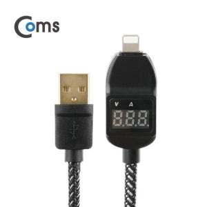 Coms iOS 8Pin USB 테스터기 케이블 USB A to 8P 8핀 전류 전압측정 20cm