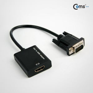 Coms VGA to HDMI 컨버터(오디오 지원),케이블타입/1080P, 20cm