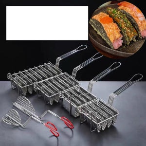 타코튀김기 칸막이 스텐 트레이 분식집 V자형 바스켓 블루 6격자 V자형