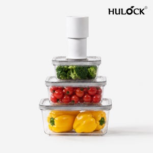 [N배송] 휴락 진공 밀폐용기 뉴트럴그레이 사각 4종 전자레인지 식세기사용 반찬통 도시락통