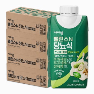 [본사] 케어웰 밸런스N 당뇨식 트리플케어 200ml 72팩 당뇨영양식 당뇨 환자 식사대용 영양식 혈당관리 두유 간식 영양 음료