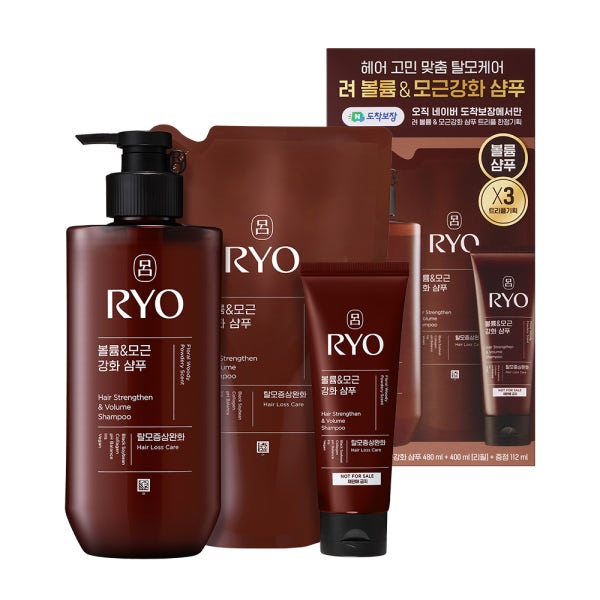 려 흑운 볼륨 모근강화 샴푸 480ml+400ml리필+112ml
