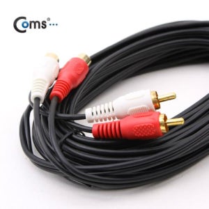 Coms RCA 2선 연장 케이블 2RCA M/F 15M