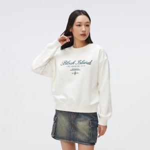 스파오 BLOCK ISLAND 자수 크롭 스웨트셔츠 SPMWF11G51