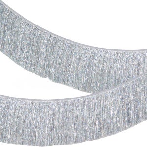 틴슬 프린지 가랜드 배너 실버