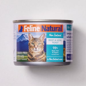 k9 캔 내추럴 캣 고양이 주식캔 습식사료 비프+호키, 170g, 12개