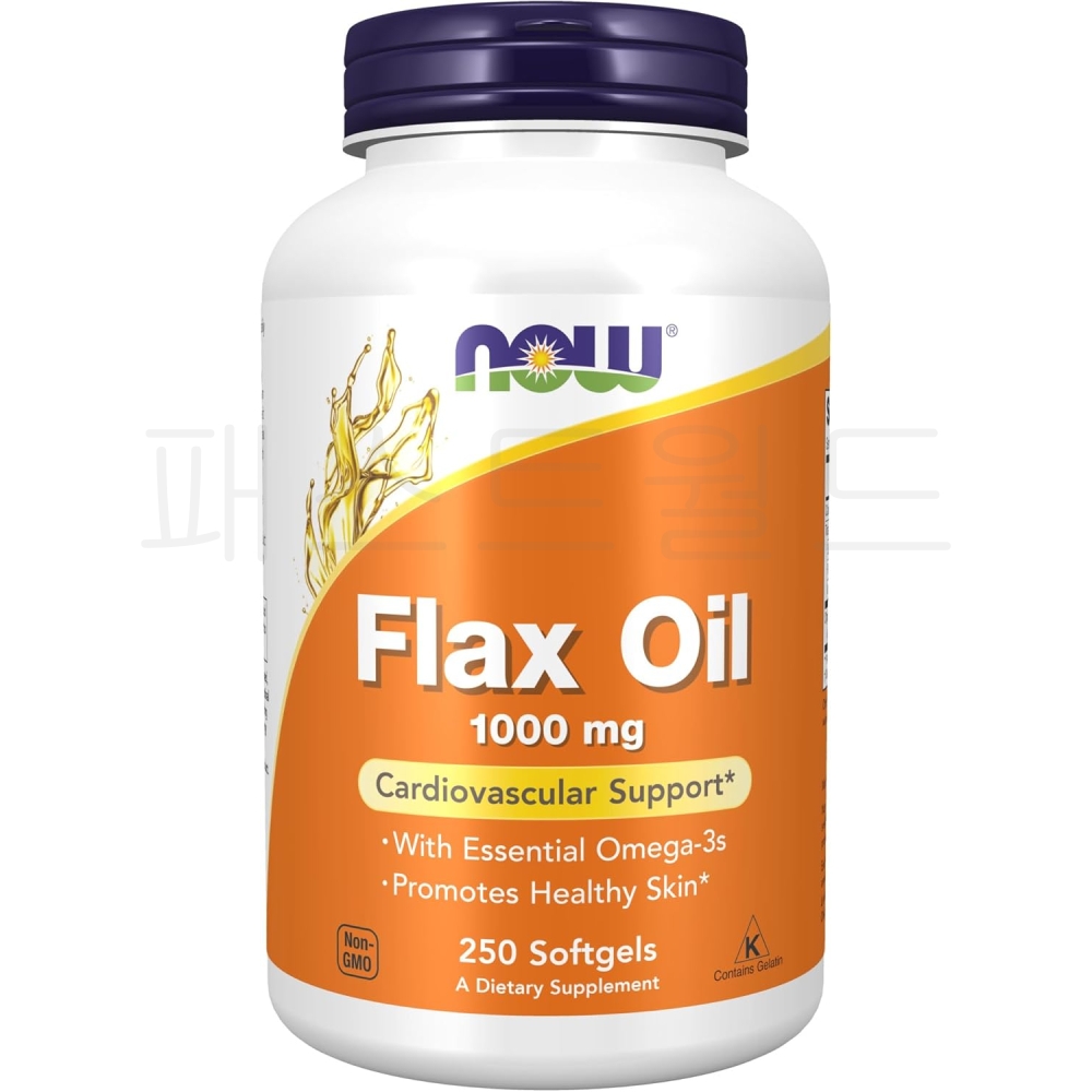 나우푸드 대마종자유 <b>플랙스 오일</b> Flax <b>Oil</b> 아마씨유 <b>1000mg</b> 250정