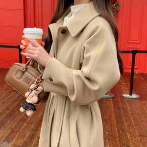 벨티드 싱글 울 롱 코트 ct1650