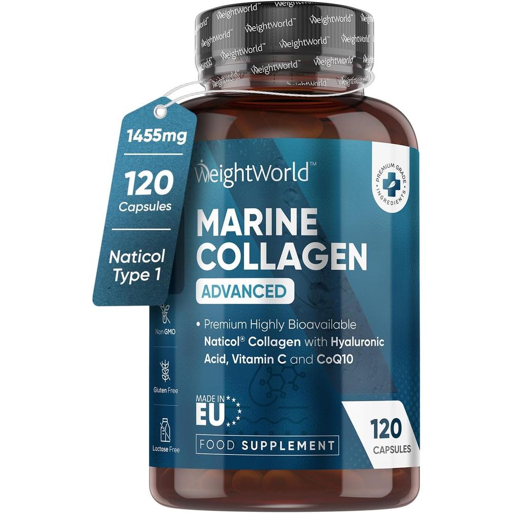영국 <b>웨이트월드</b> WeightWorld Marine Collagen 마린 콜라겐 캡슐 1455mg 캡슐 120정