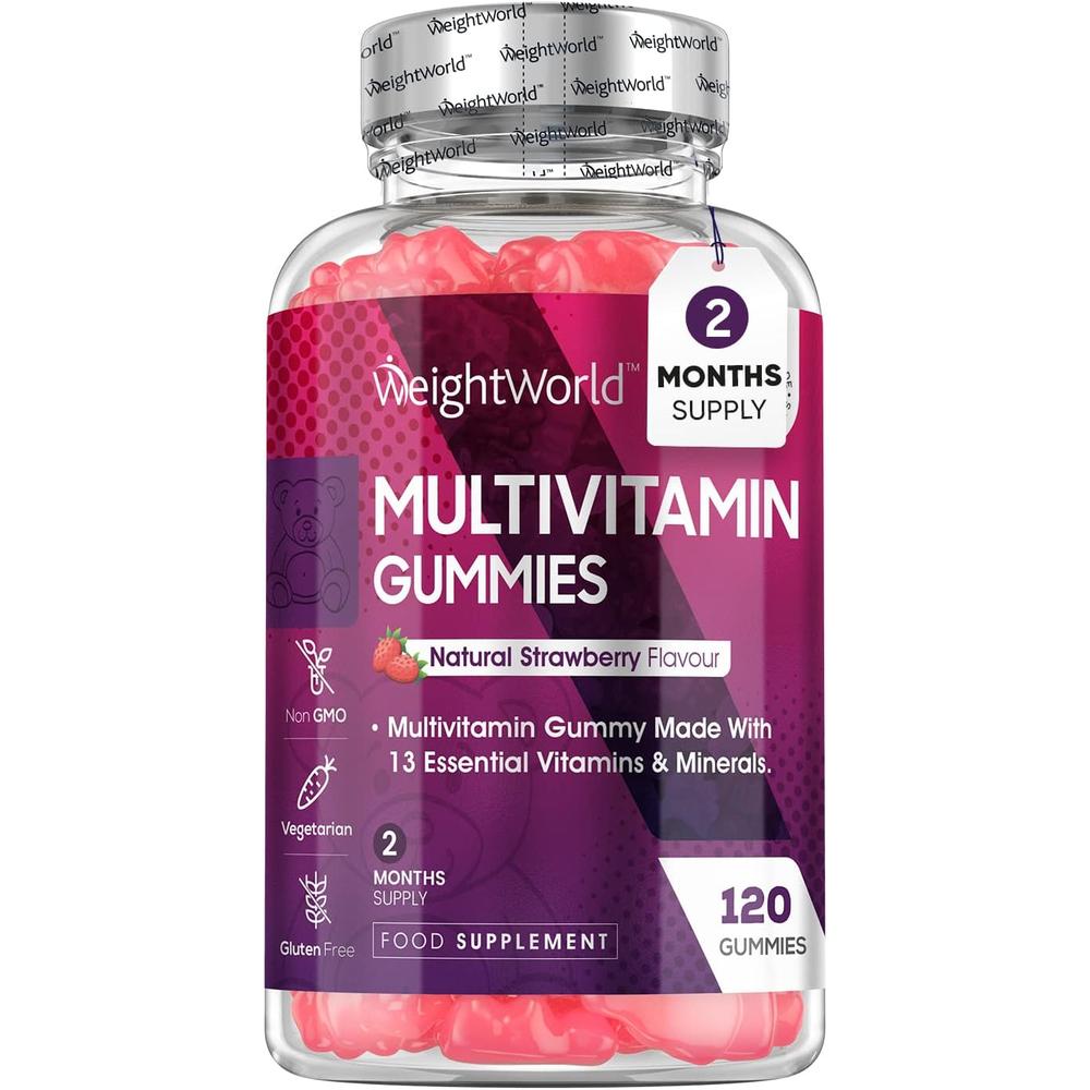 영국 <b>웨이트월드</b> WeightWorld Multivitamin 멀티비타민 구미 츄어블 딸기맛 120정