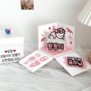 젠더리빌 이벤트 미니 띵동박스 성별공개 태명 아기성별 토퍼상자