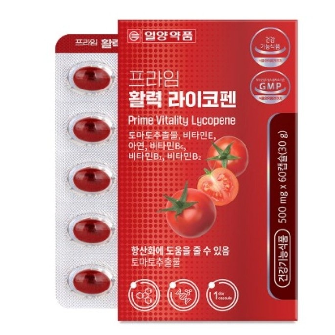 일양약품 <b>프라임</b> 활력 라이코펜 500mg 60캡슐