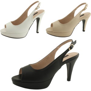 국내제작 오픈토 가보시 슬링백 하이힐 펌프스 9cm