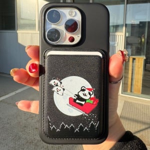 아이폰 맥세이프 카드지갑 케이스 판판다 귀여운 캐릭터 굿즈 블랙 [썰매]