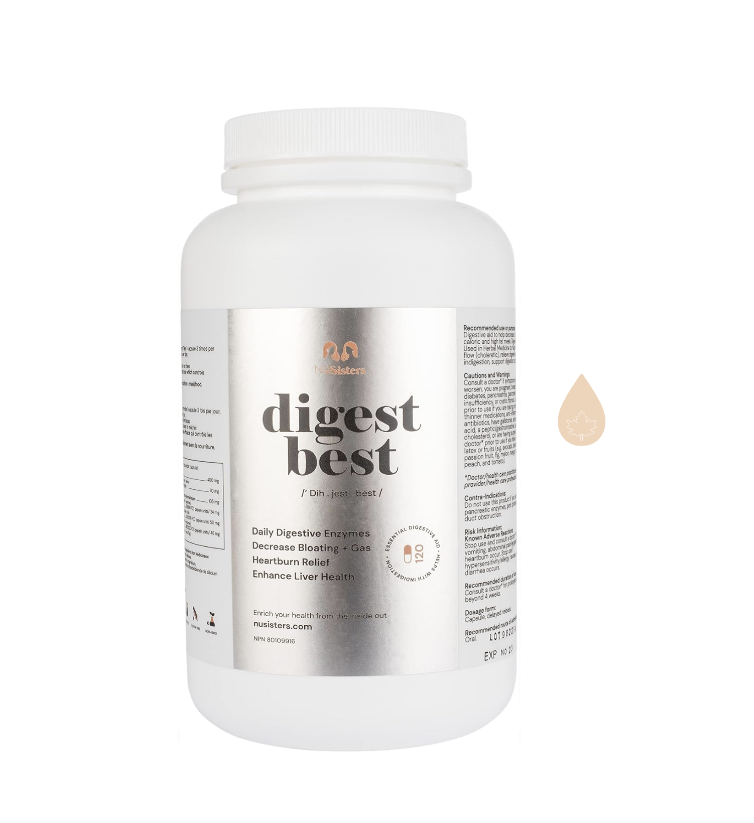 NuSisters digest best 소화 효소 엔자임120캡슐