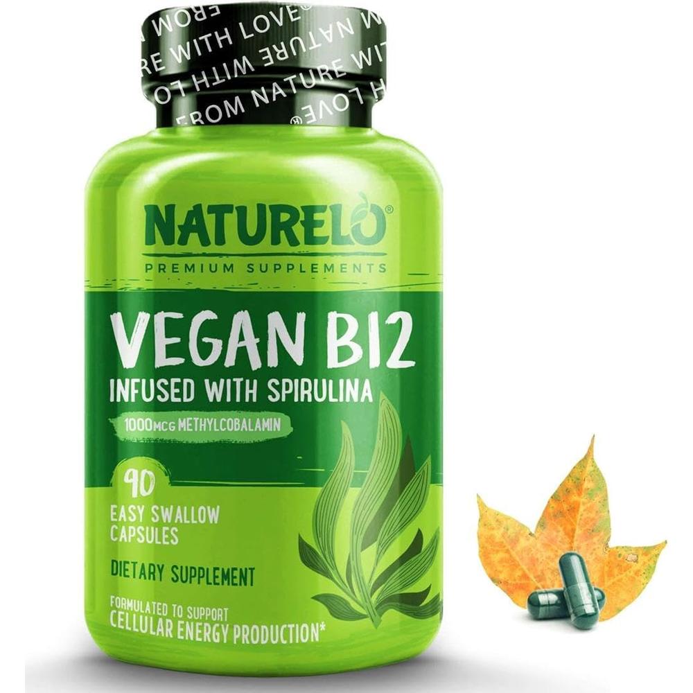 영국 내추렐로 NATURELO 비건 <b>비타민B12</b> with 스피루리나 미니 캡슐 90정