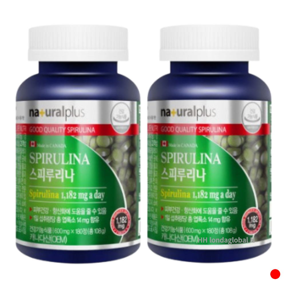 <b>내츄럴플러스</b> 스피루리나 <b>피부</b>건강 항산화 180정 X2