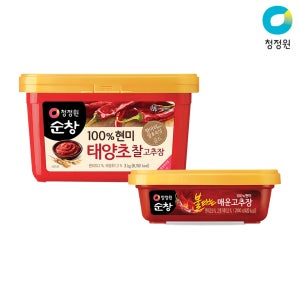 청정원 순창 현미 태양초 찰고추장 3kg 1개 + 현미 불타는 매운고추장 200g 1개