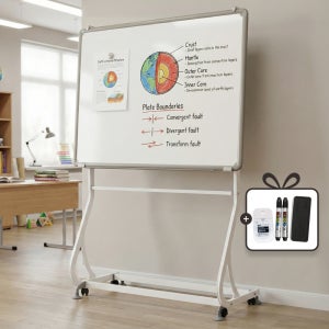 법랑 자석 화이트보드 (유광/알루미늄)+ S라인스탠드 이동식스텐드세트 칠판 850X1200