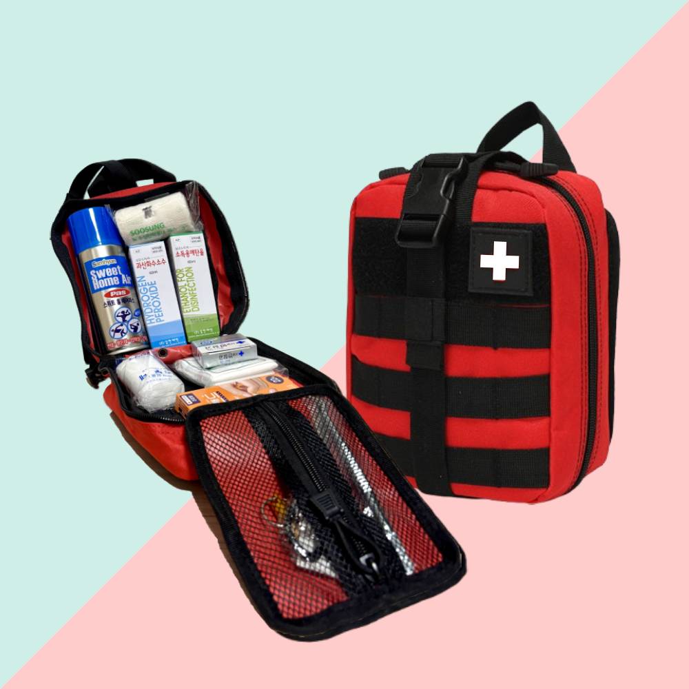 (16종 세트) 가정용 구급가방 구급함 휴대용 구급상자 FIRSTAIDKIT 응급<b>처치</b>키트