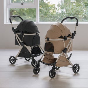 리카리카 강아지 유모차 올데이 라이트 일체형 원터치 폴딩 애견 개모차 2세대