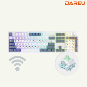 다얼유 EK106PRO 유 무선 기계식 키보드 풀배열 화이트, 클라우드축
