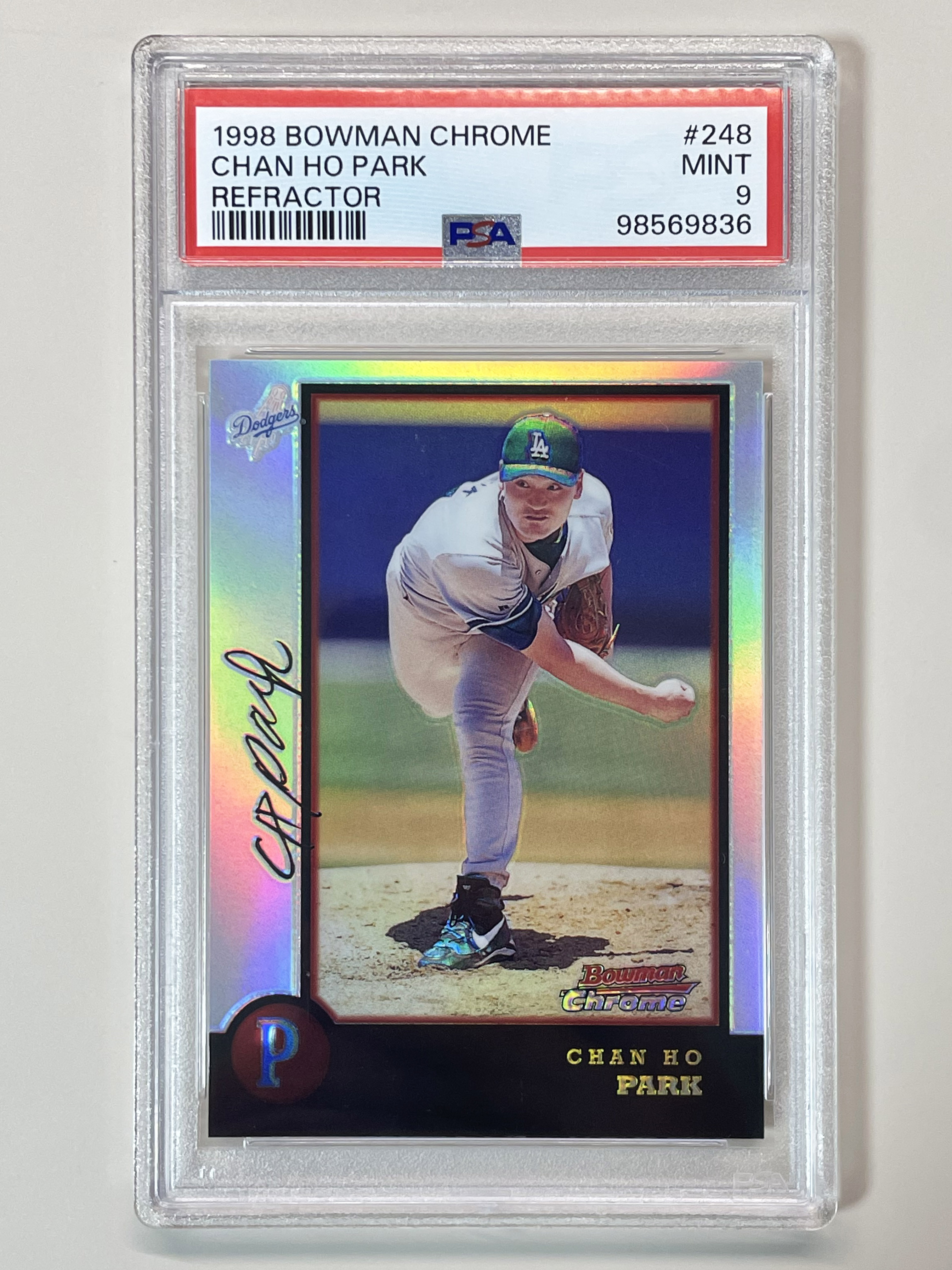 98 Bowman Chrome 248 Refractor 박찬호 PSA9