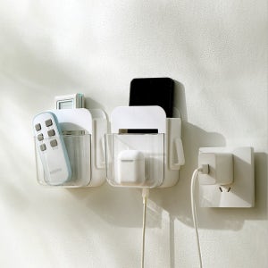 무타공 리모컨 정리함 다용도 벽걸이 월포켓 침대 부착식 수납포켓 책상 전선 학용품 보관