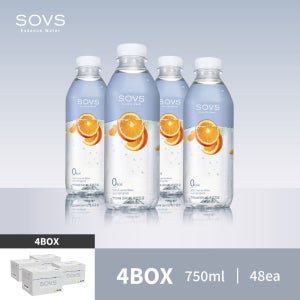 SOVS Essence Water 오렌지엘더플라워 4박스, 750ml 48개입