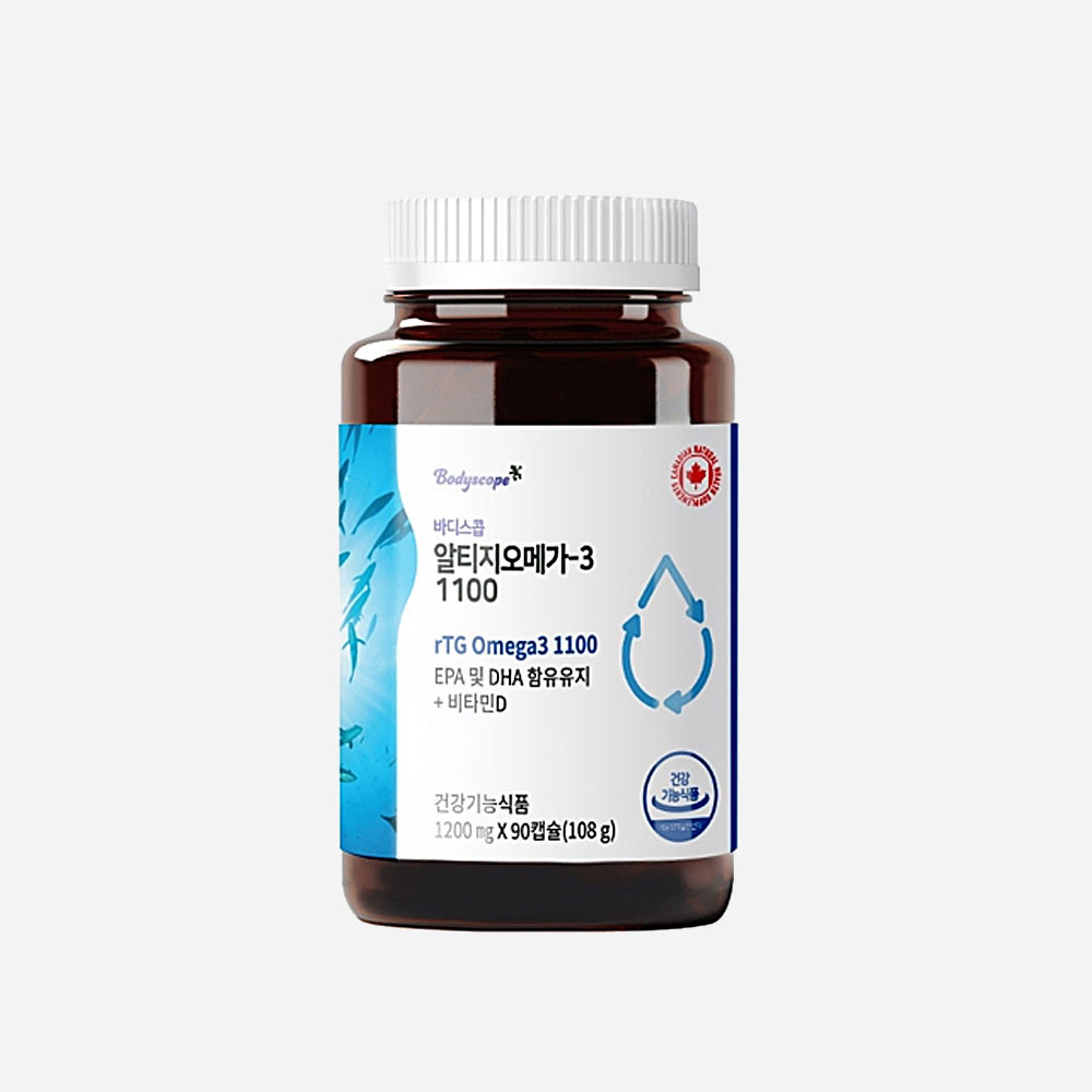 <b>바디스콥</b> 소형어류 알티지 오메가3 90캡슐 <b>혈행개선</b> 골다공증 기역력<b>개선</b>