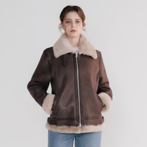 이태원포스트 리얼 양털 양가죽 여성 B-3 무스탕 자켓 오버핏