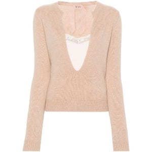 누메로 벤투노 울 캐시미어 레이어드 니트 A01971001904 BEIGE