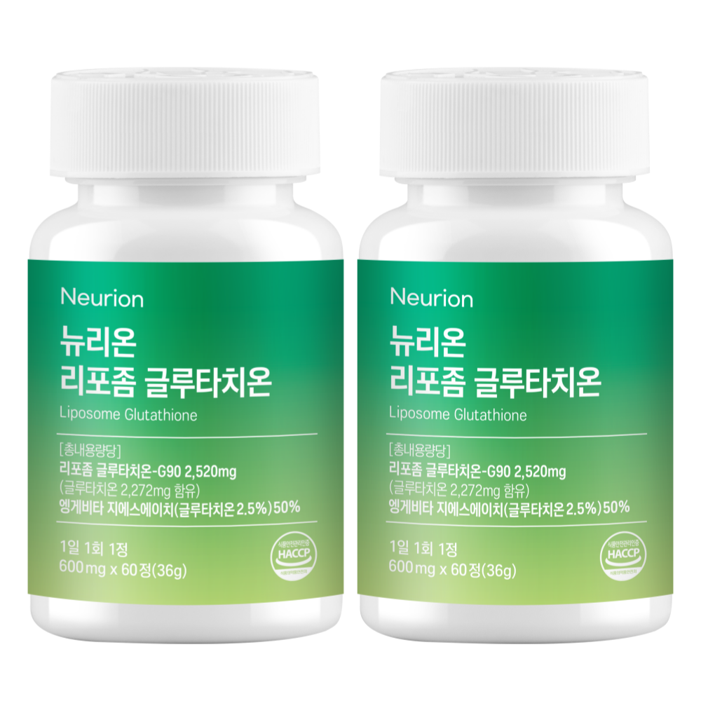 뉴리온 리포좀 <b>글루타치온</b> 인지질 코팅 리포즘 리포조말 <b>리포소말</b> 600mg 60정, 2개