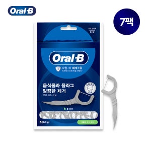 오랄비 C자형 일회용 치실 30개입 7팩