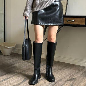 스웨이드 하비 통넓은 롱부츠 종아리 통큰 빅사이즈 통부츠