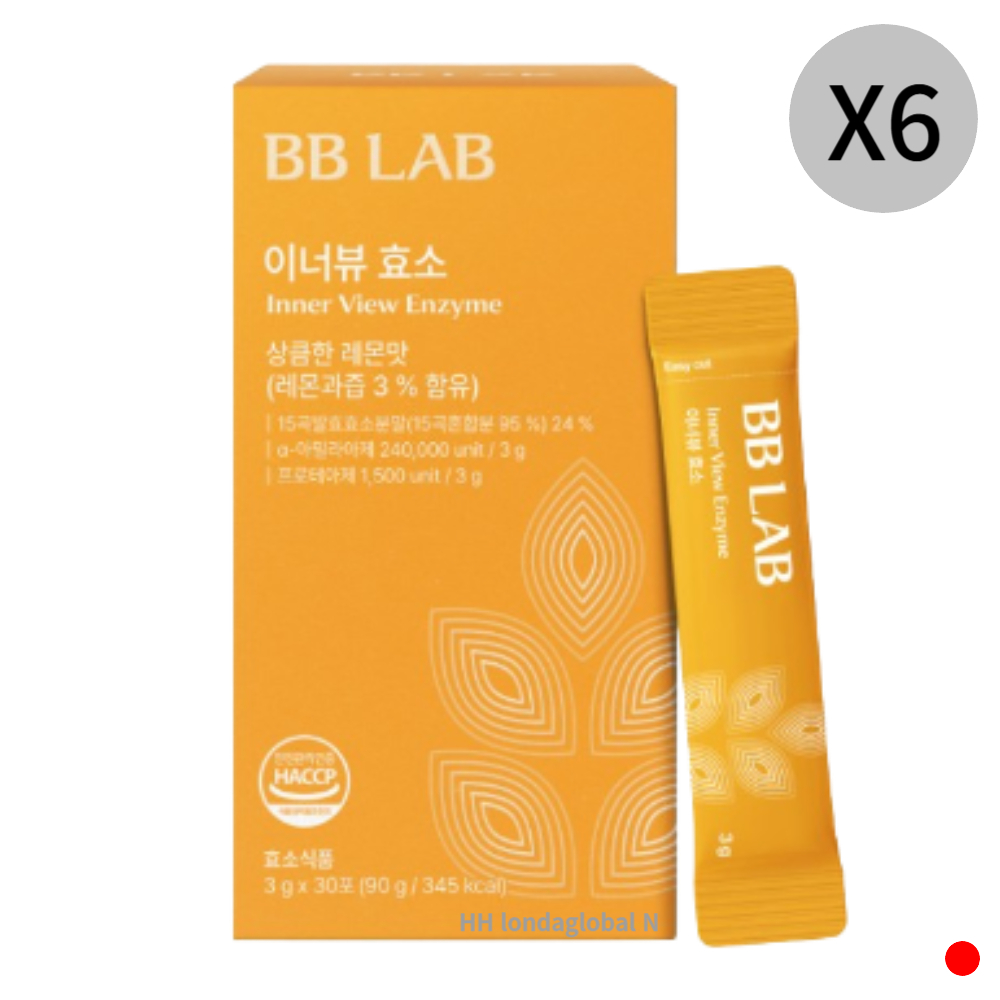 뉴트리원 비비랩 이너뷰 <b>효소</b> 곡물<b>발효</b> <b>레몬</b>맛 30포X6