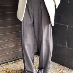 bronze 브론즈 [겨울 ver.] 런던 윈터 버클 벨트 핀턱 와이드 슬랙스 2color