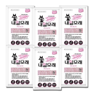 테비토퍼 내일모래 7L x 6개입 복숭아 고양이모래