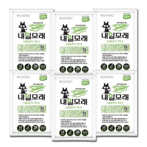 테비토퍼 내일모래 7L x 6개입 녹차 고양이모래