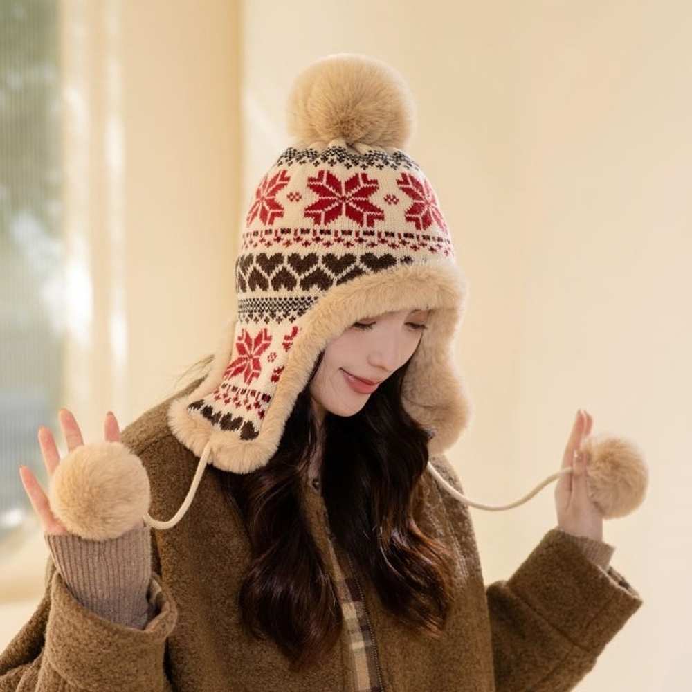 스키장모자 귀달이방울모자 방한용모자 겨울용 니트귀도리