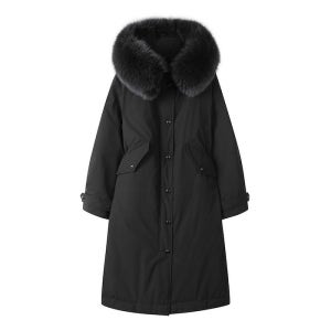 [ZOOC] 디테쳐블 폭스 퍼 구스 다운 야상 BK_Z244PSG817