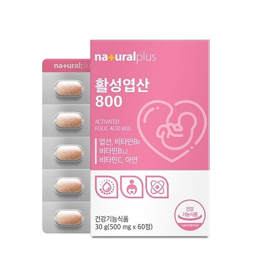 내츄럴플러스 활성<b>엽산</b>800 60정
