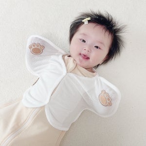 베베곰 매쉬 나비잠자세 수트 스와들 업다운지퍼 신생아 속싸개 슈트 아기 여름용 출산선물 준비 BGBNS08