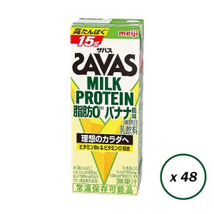 SAVAS 자바스 밀크 프로틴 단백질 바나나맛 200ml x48개