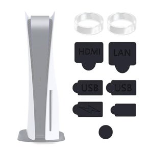 소니 플레이스테이션 PS5 호환 먼지 방지 실리콘 포트 커버 보호 캡 7종 + 갈림 방지 링 2P 1세트