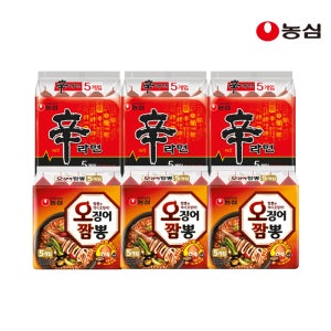 농심 신라면 15개+오징어짬뽕 15개