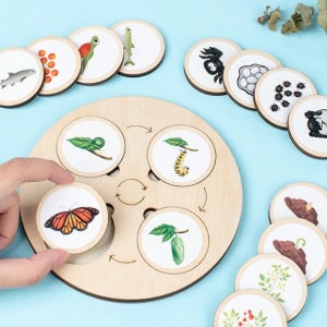 [브레인키즐] 생애 주기퍼즐 10종 /유아 과학 동물 우드퍼즐