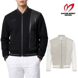 마스터바니 골프웨어 남성 골프 자켓 에코레더 엠보 레터링 간절기 집업 가디건 SD308