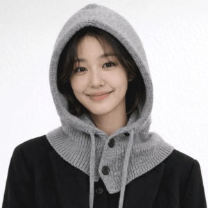 울 니트 바라클라바 넥워머 버튼 와이드핏 후드 남자 여성 방한 발라클라바 목토시 스키 겨울